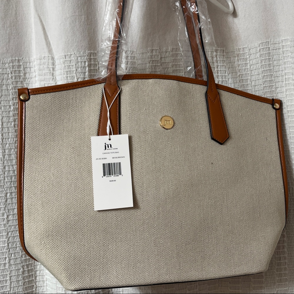 Chic Tan and Cream Tote Bag